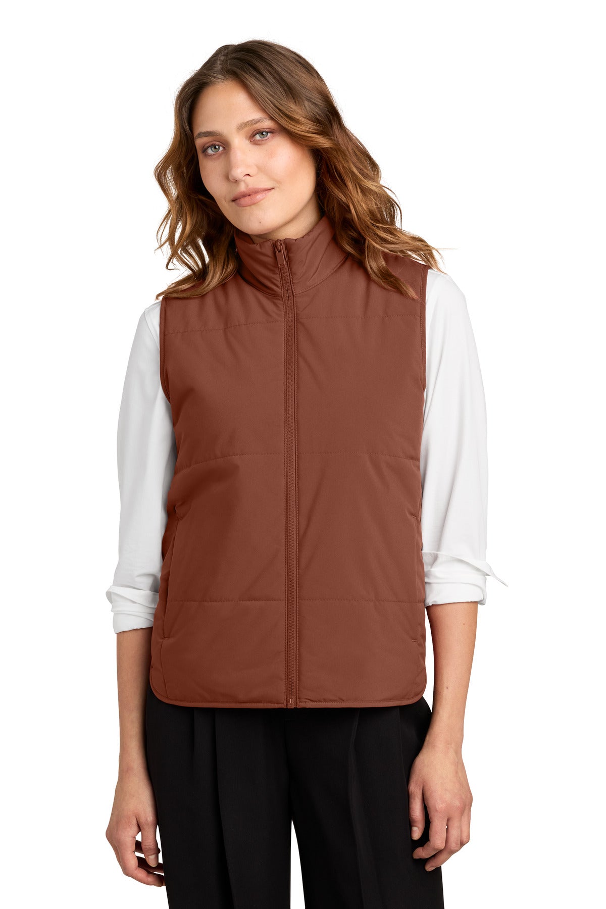 Mercer+Mettle Women's Brookline Quilted Vest MM7223 in Dark Sienna