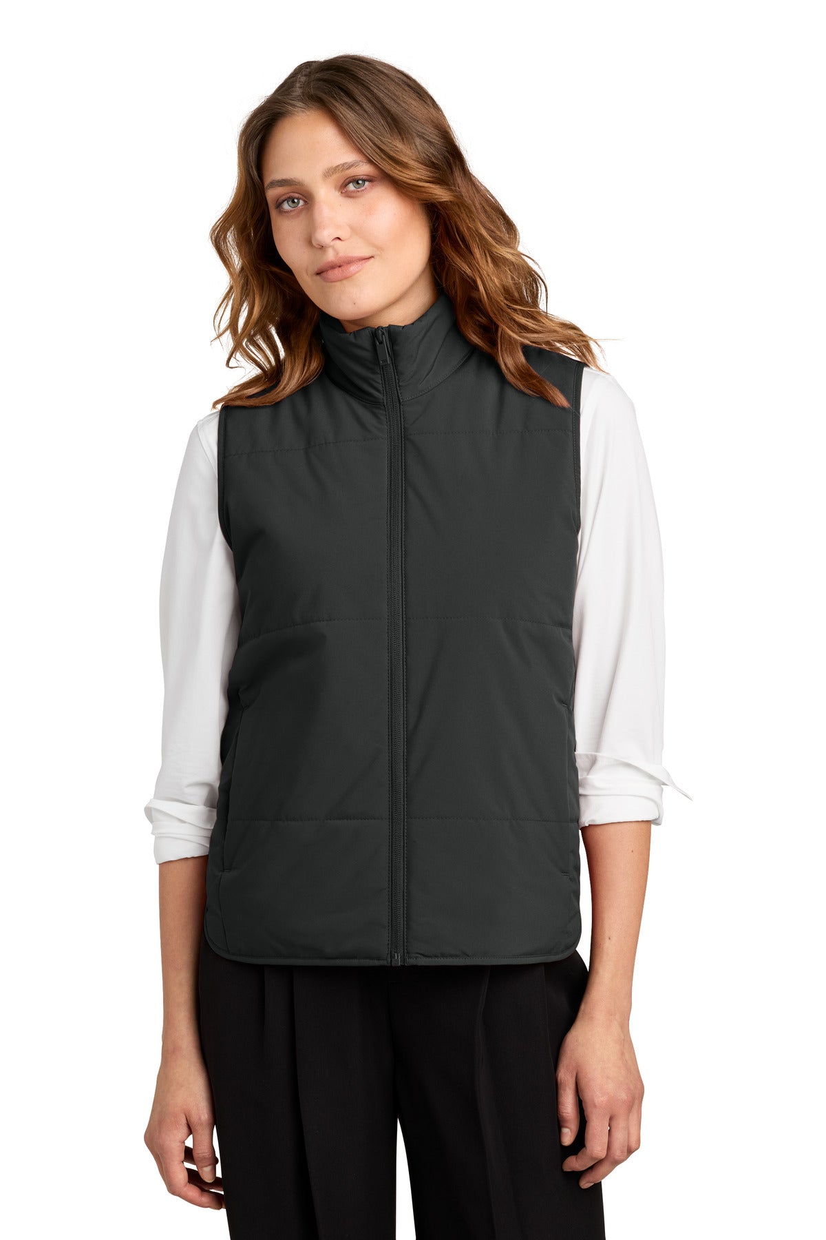 Mercer+Mettle Women's Brookline Quilted Vest MM7223 in Deep Black
