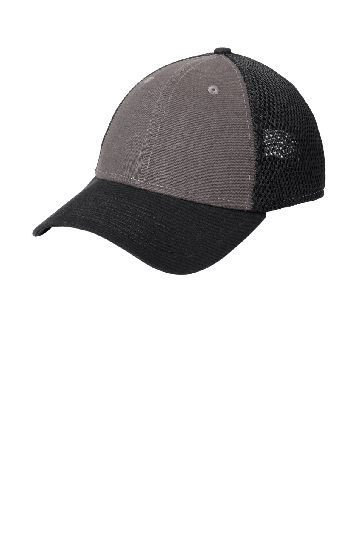 New Era Snapback Contrast Front Mesh Cap. NE204 in Charcoal/ Black