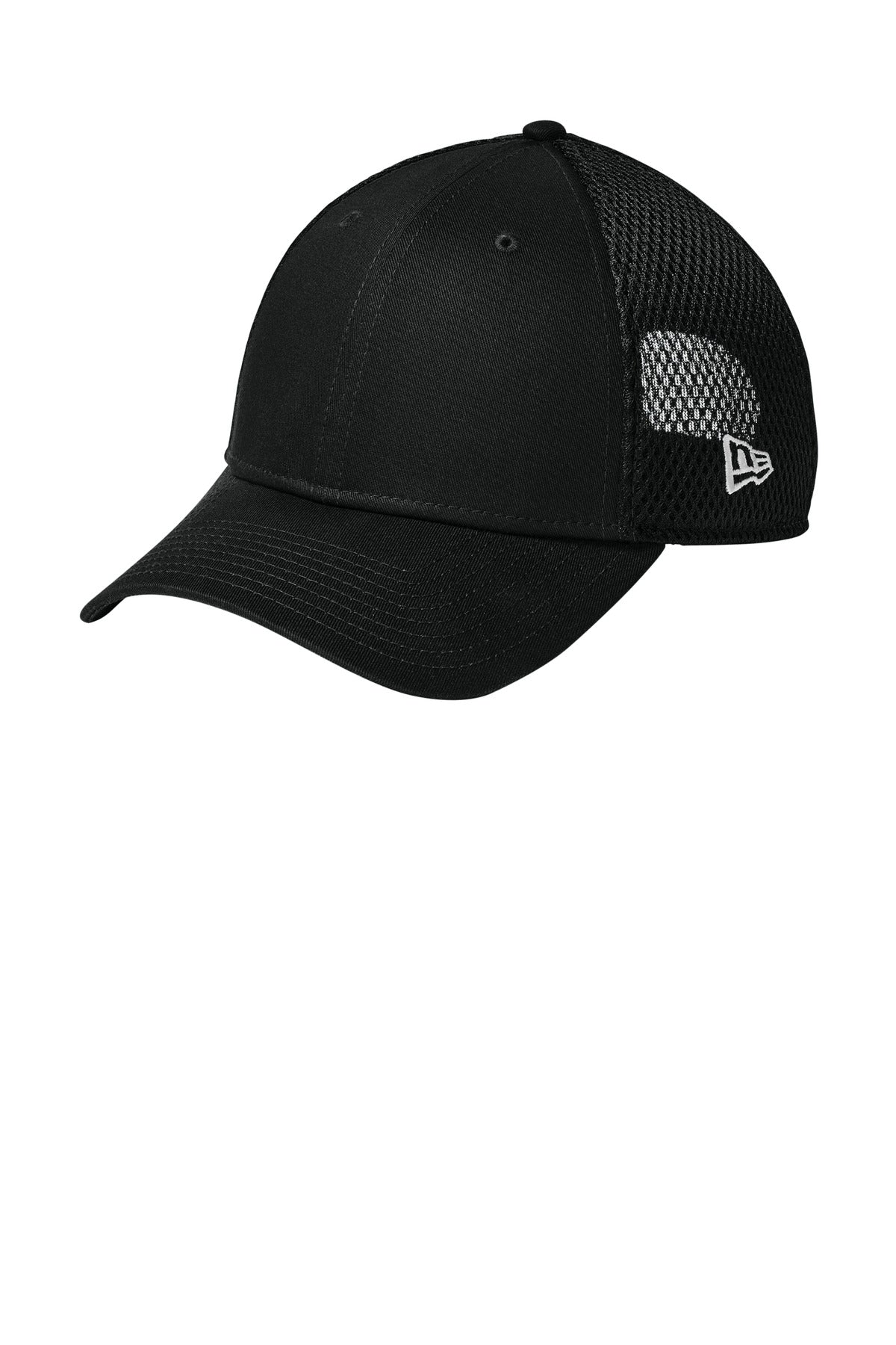 New Era Snapback Contrast Front Mesh Cap. NE204 in Flag Black/ Black
