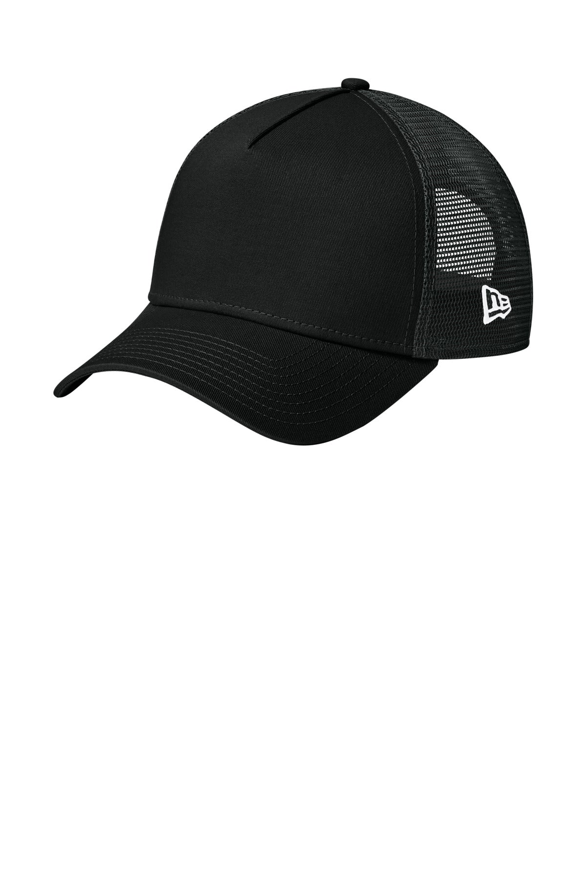 New Era Snapback Trucker Cap. NE205 in Flag Black/ Black