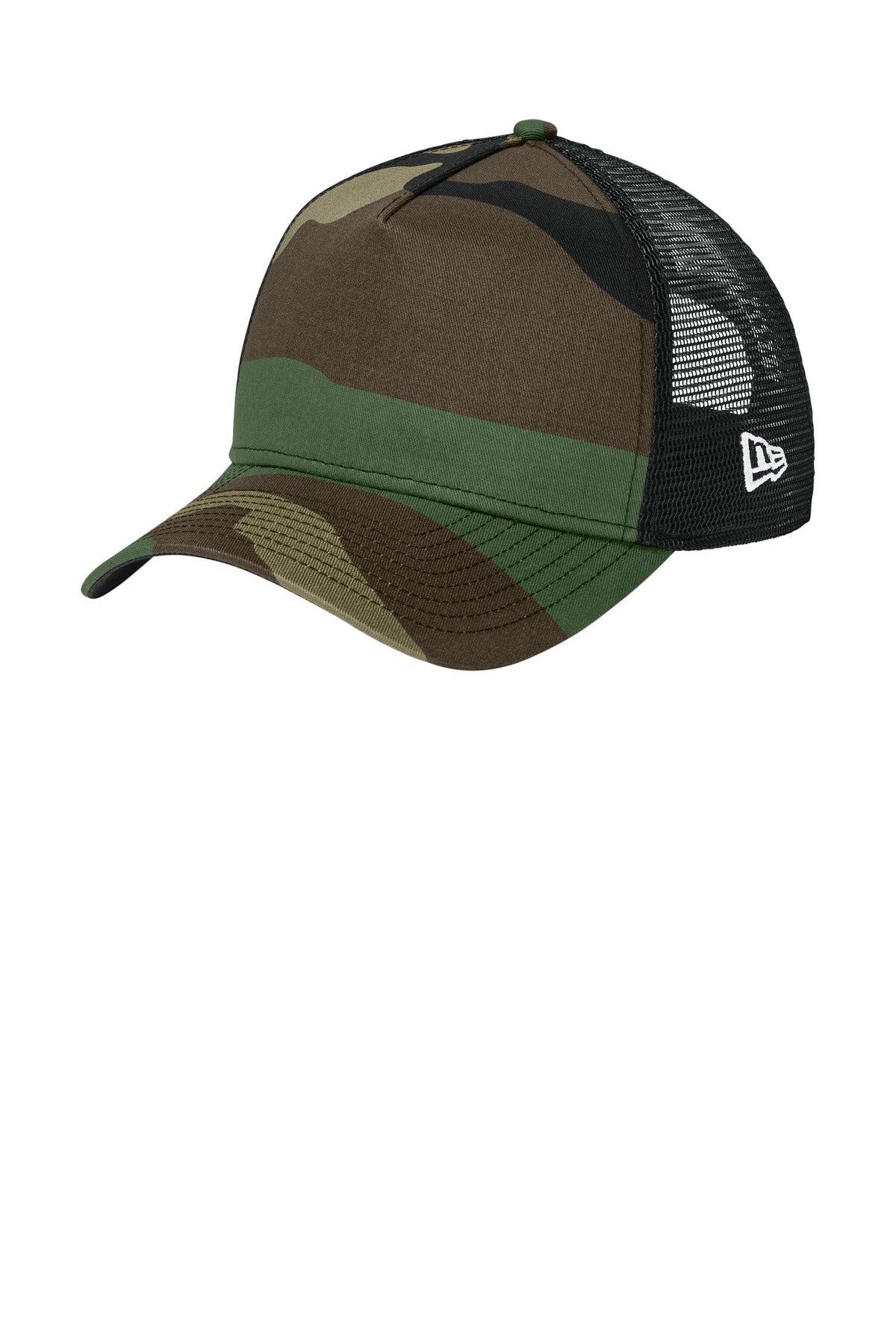 New Era Snapback Trucker Cap. NE205 in Flag Camo/ Black