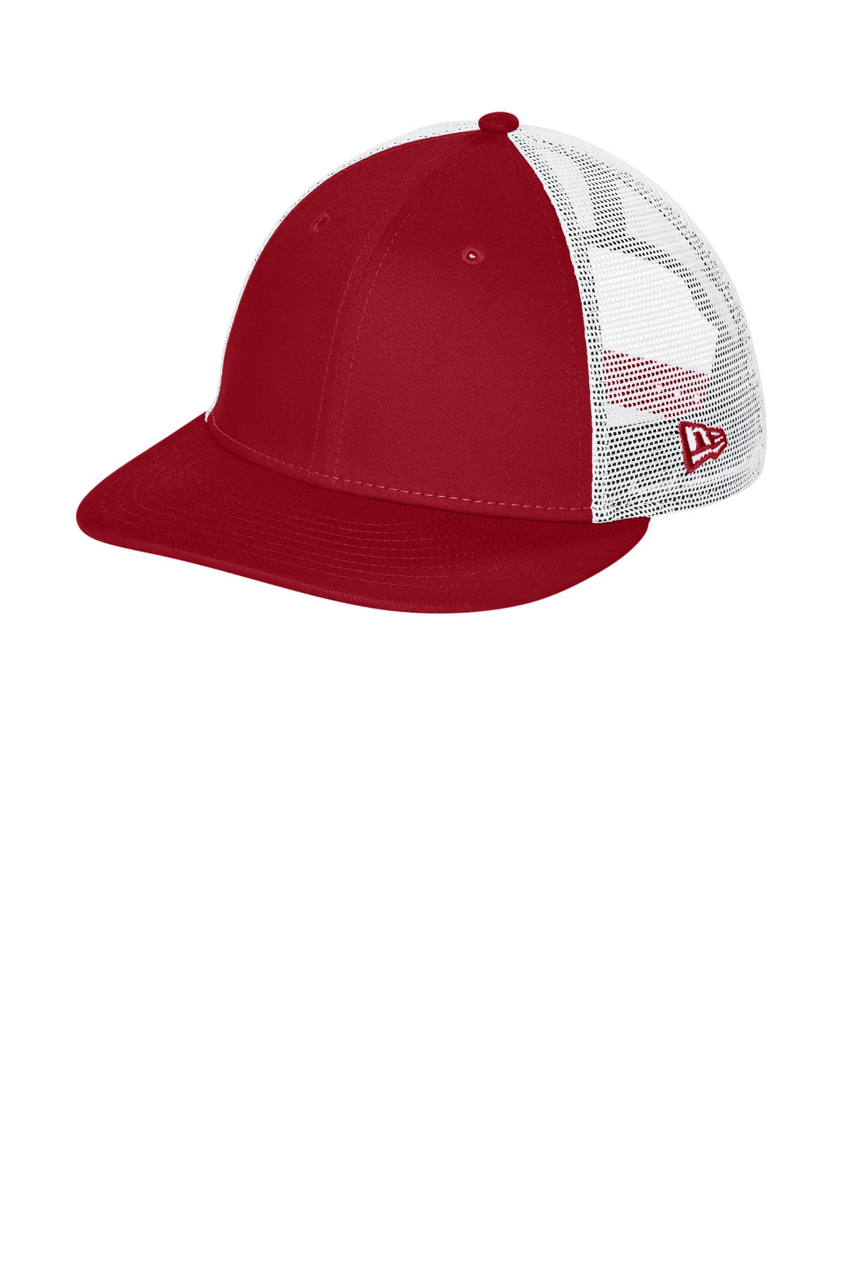 New Era   Snapback Low Profile Trucker Cap   NE207 in Flag Scarlet/ White