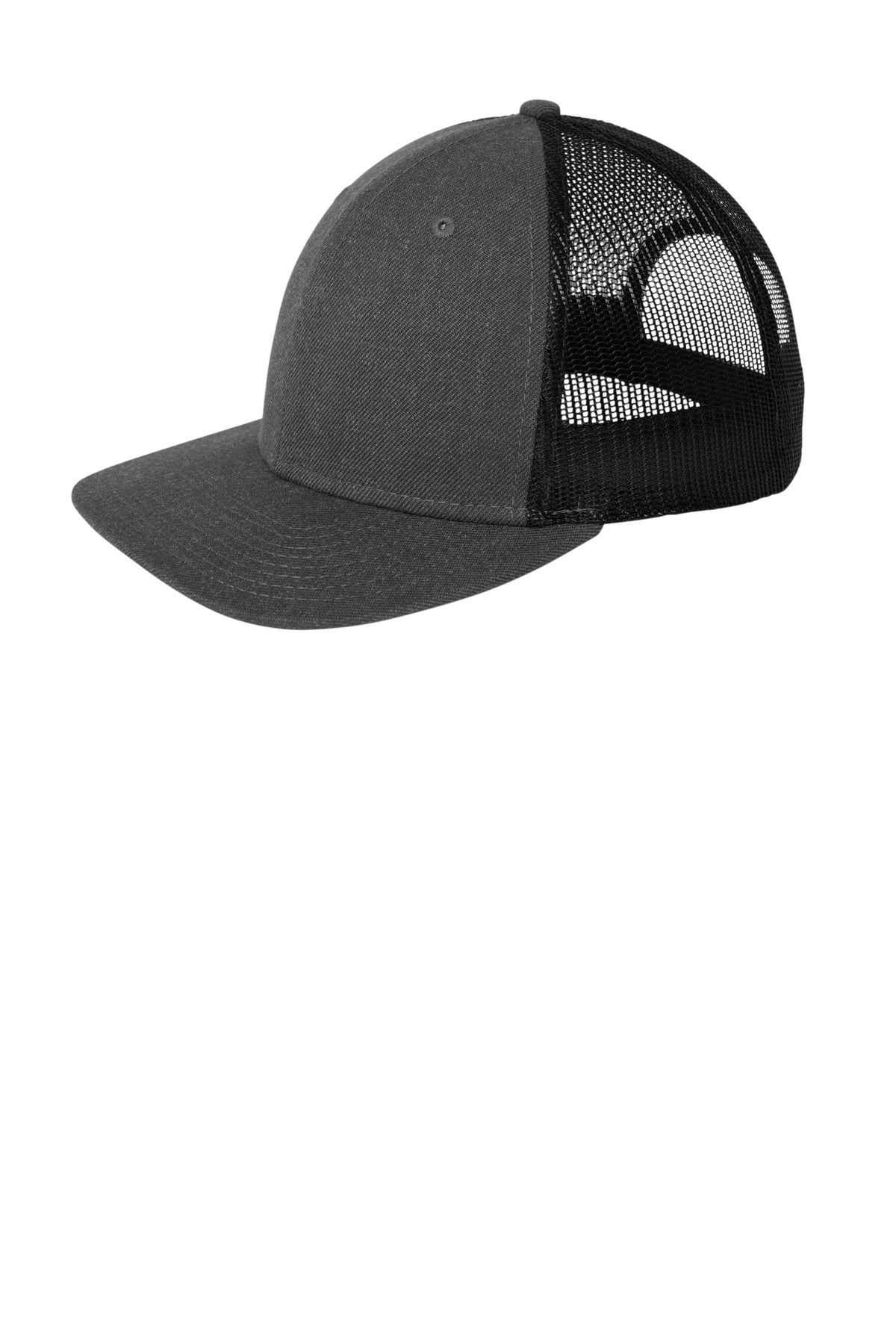 New Era   Snapback Low Profile Trucker Cap   NE207 in Heather Graphite/ Black