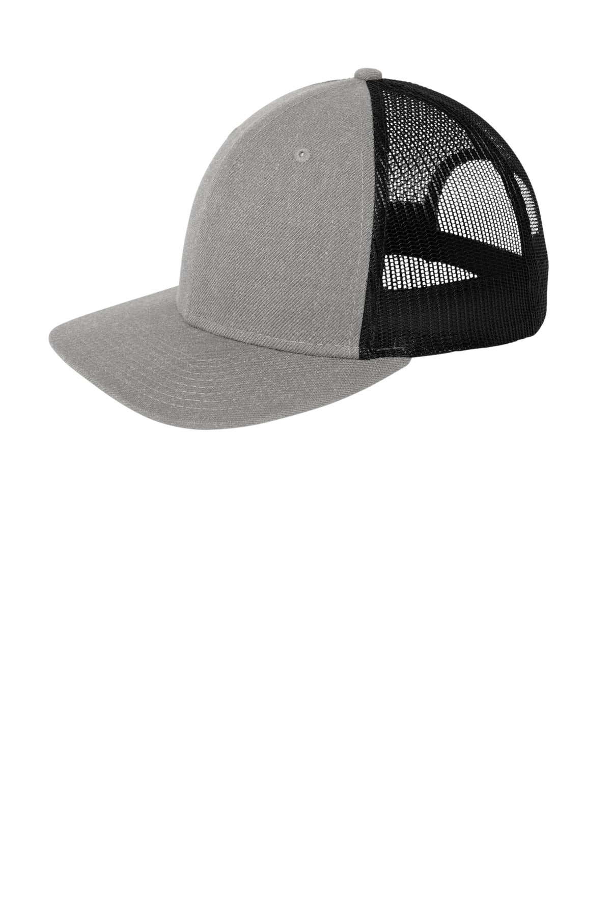 New Era   Snapback Low Profile Trucker Cap   NE207 in Heather Grey/ Black