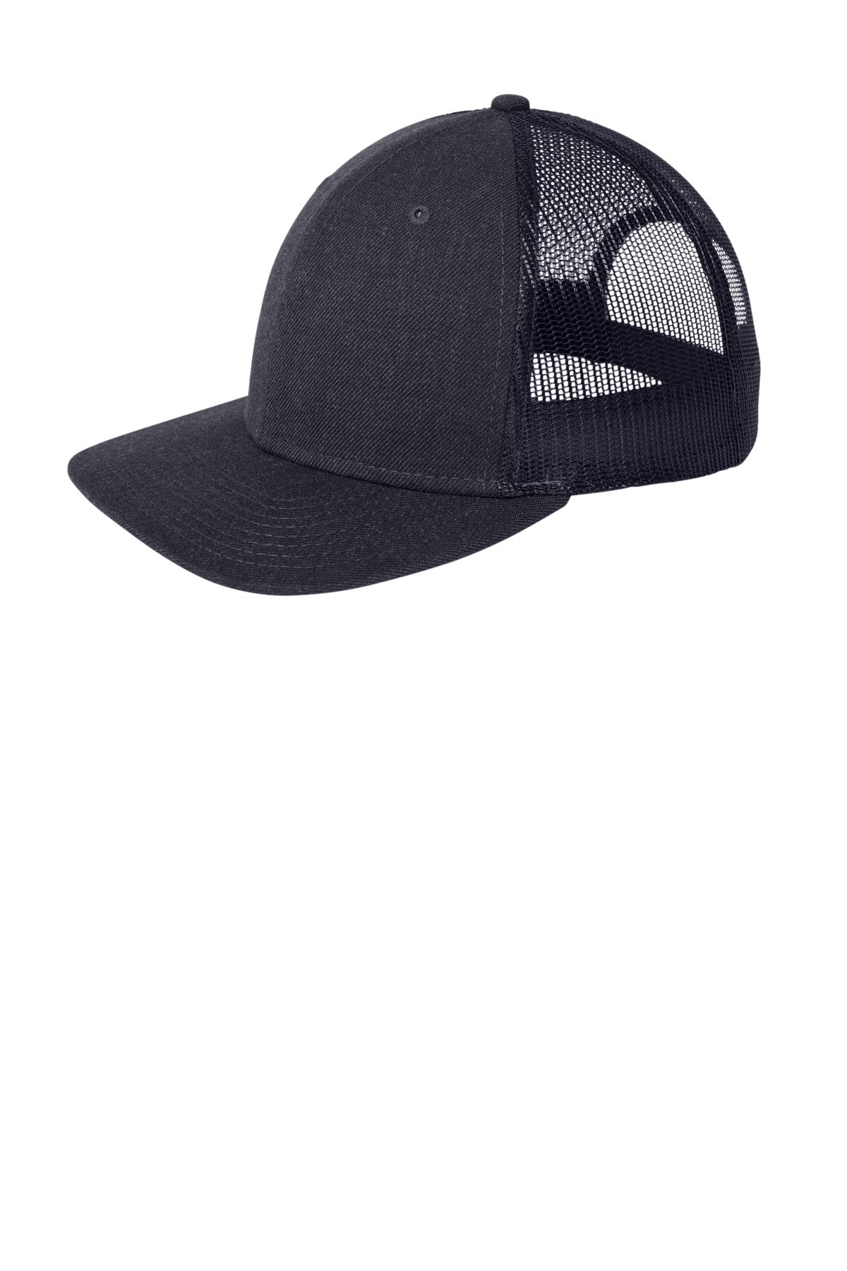 New Era   Snapback Low Profile Trucker Cap   NE207 in Heather Navy/ Navy