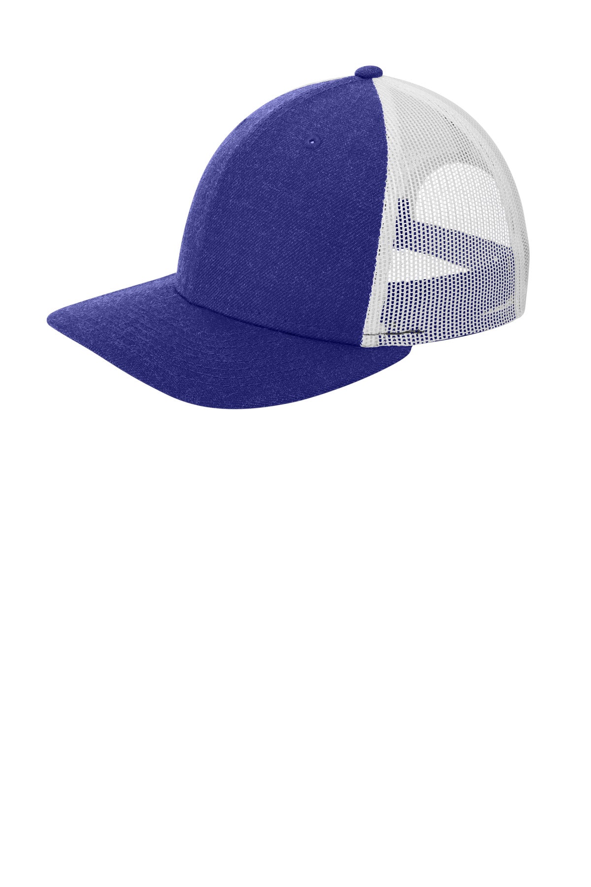 New Era   Snapback Low Profile Trucker Cap   NE207 in Heather Royal/ White