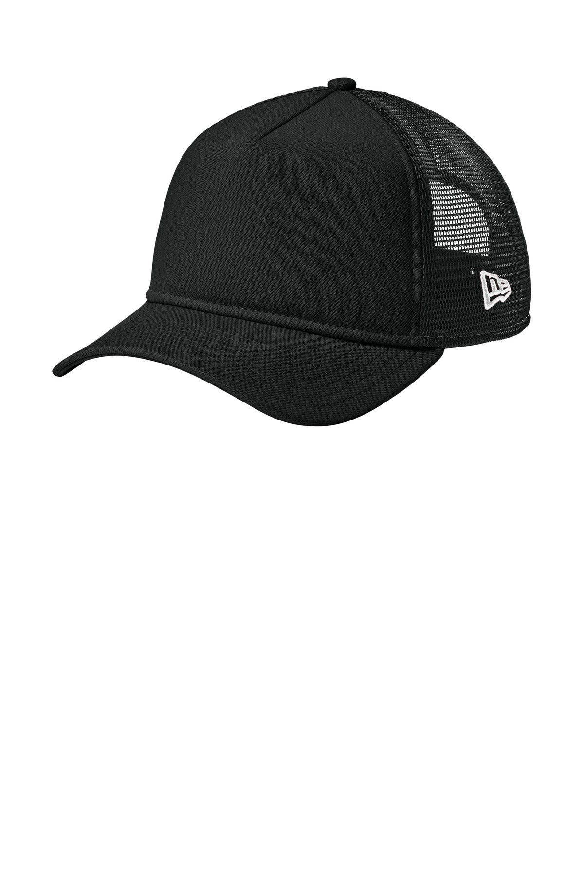 New Era A-Frame Snapback Mesh Back Cap NE212 in Flag Black/ Black