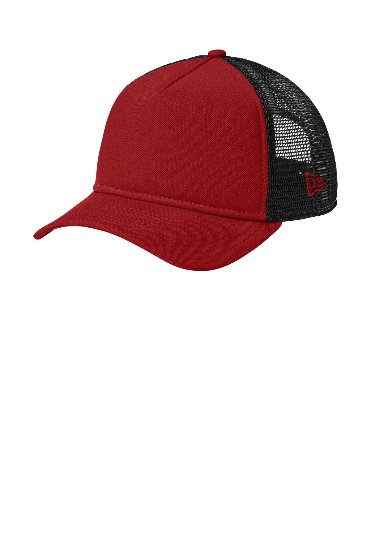 New Era A-Frame Snapback Mesh Back Cap NE212 in Flag Scarlet/ Black