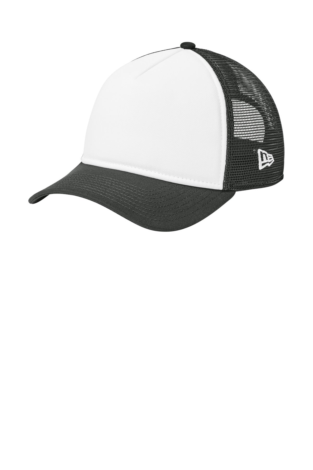 New Era A-Frame Snapback Mesh Back Cap NE212 in Flag White/ Graphite/ Graphite
