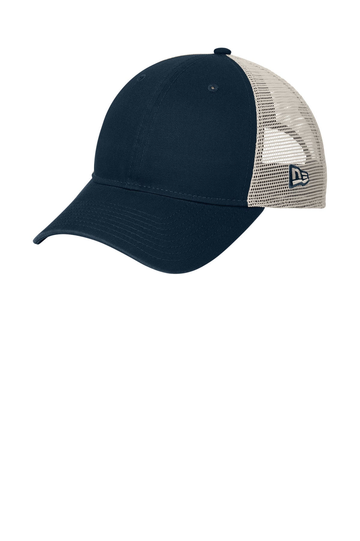 New Era 9TWENTY Unstructured Mesh Snapback Cap NE215 in Deep Navy/ Stone