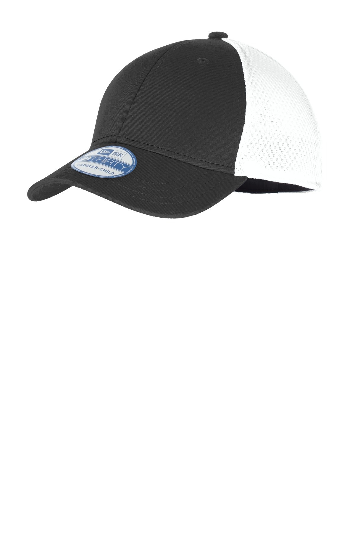 New Era Youth Stretch Mesh Cap. NE302 in Black/ White