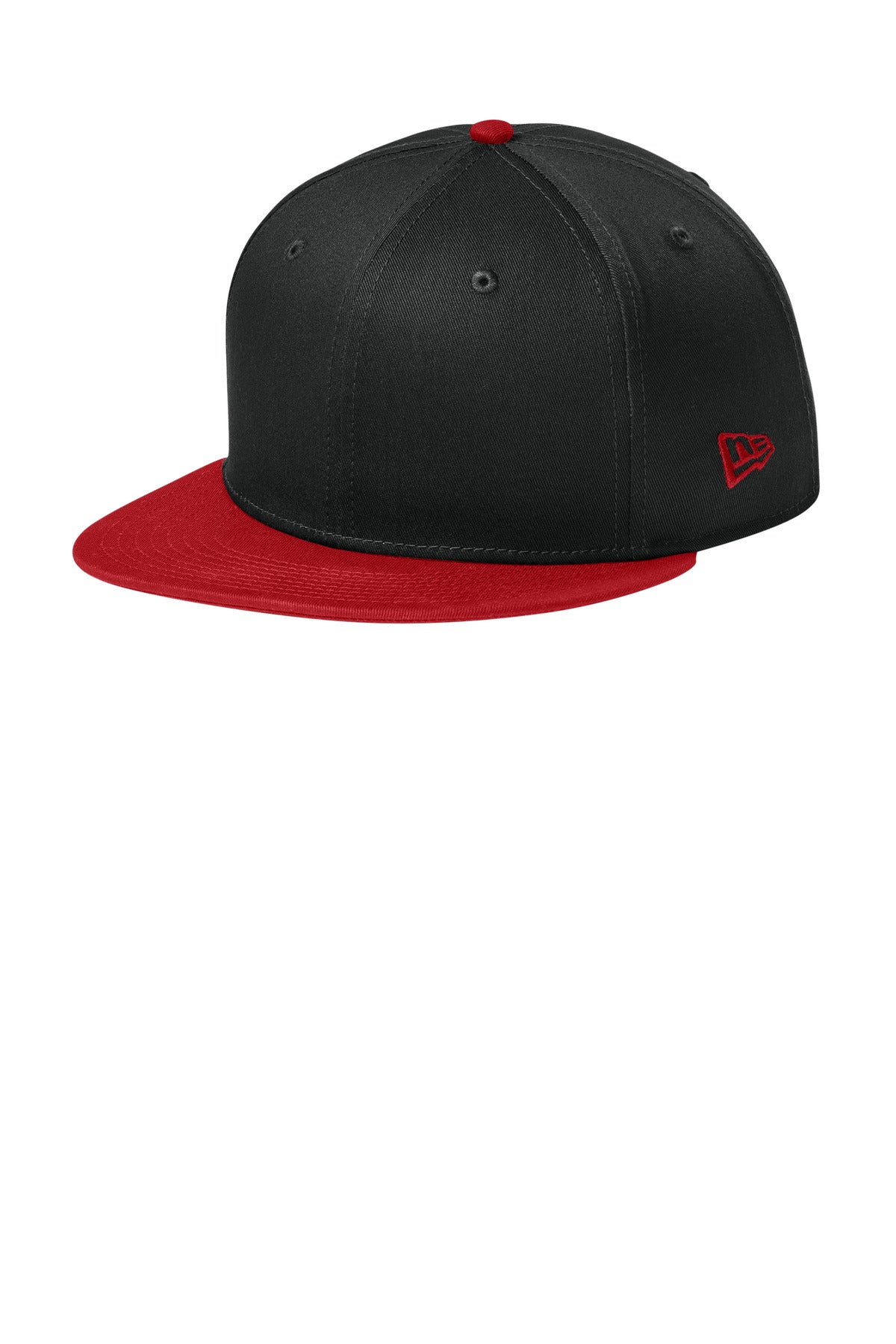 New Era - Flat Bill Snapback Cap. NE400 in Flag Black/ Scarlet