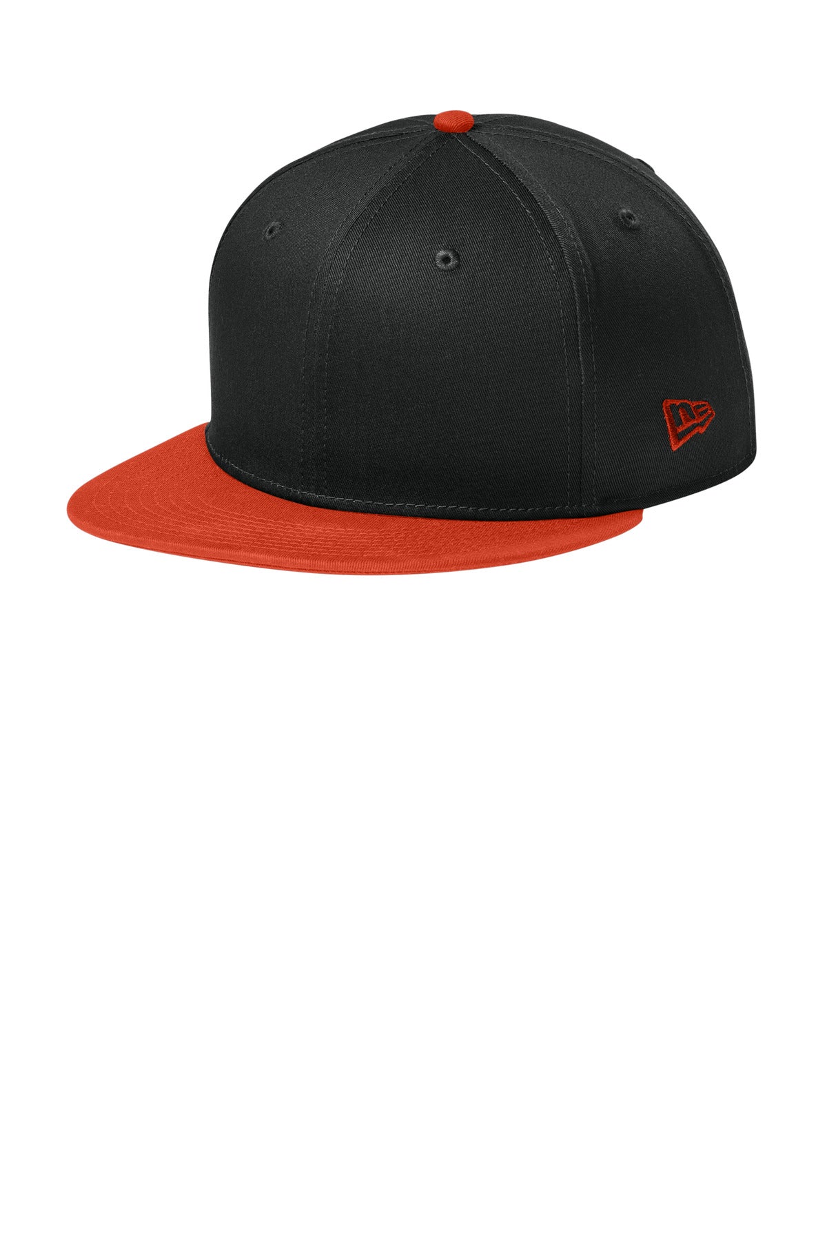 New Era - Flat Bill Snapback Cap. NE400 in Flag Black/ Team Orange