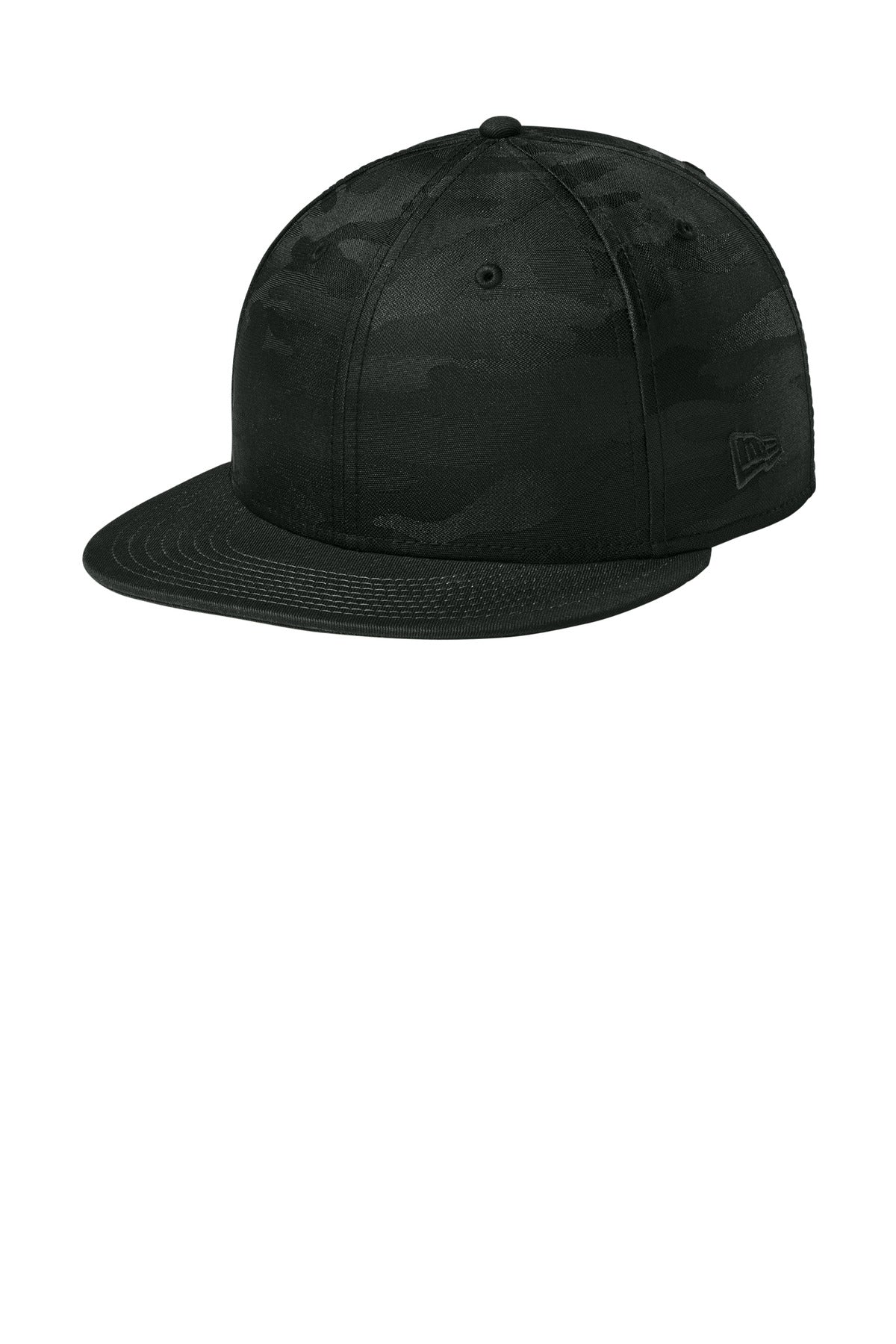 New Era  Camo Flat Bill Snapback Cap NE407 in Flag Black/ Black Camo
