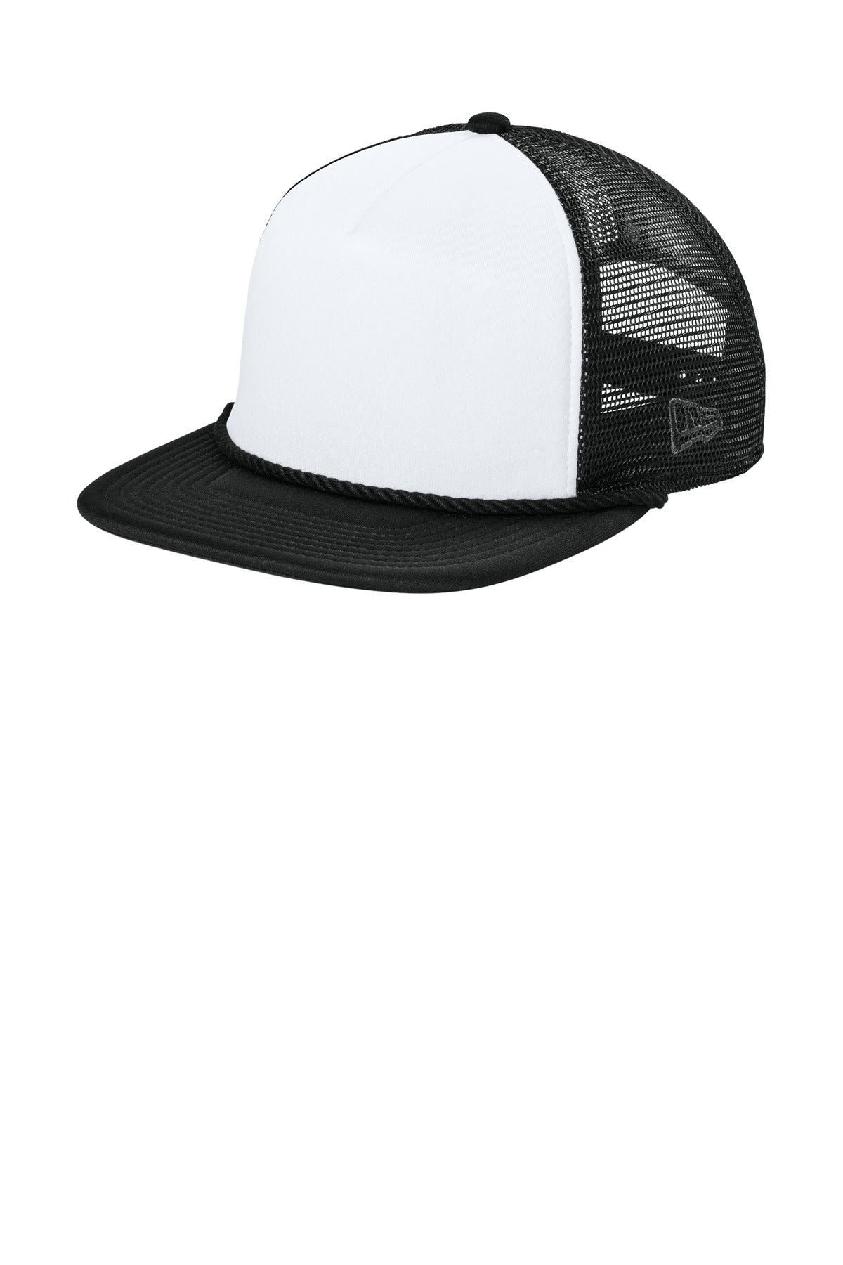 New Era Foam Rope Trucker Cap NE410 in White/ Black/ Black