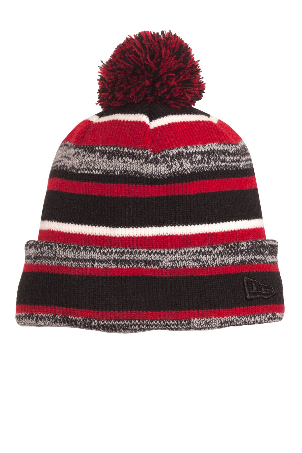 New Era Sideline Beanie. NE902 in Black/ Scarlet
