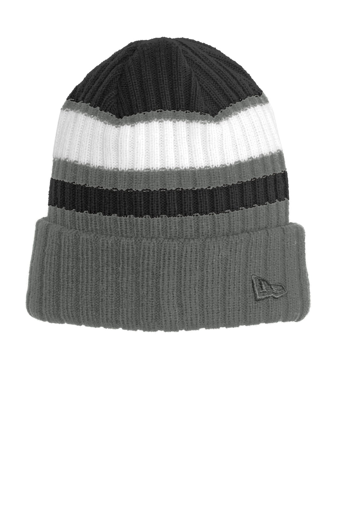 New Era Ribbed Tailgate Beanie. NE903 in Black/ Graphite