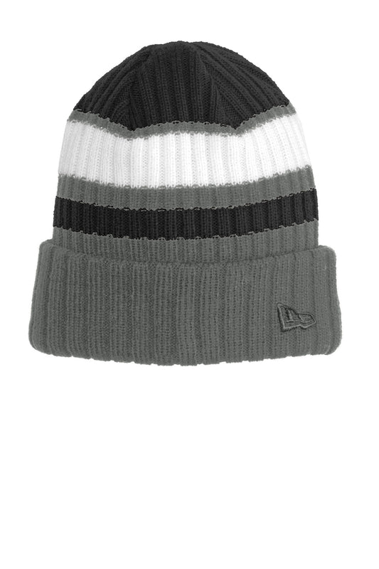 New Era Ribbed Tailgate Beanie. NE903 in Black/ Graphite