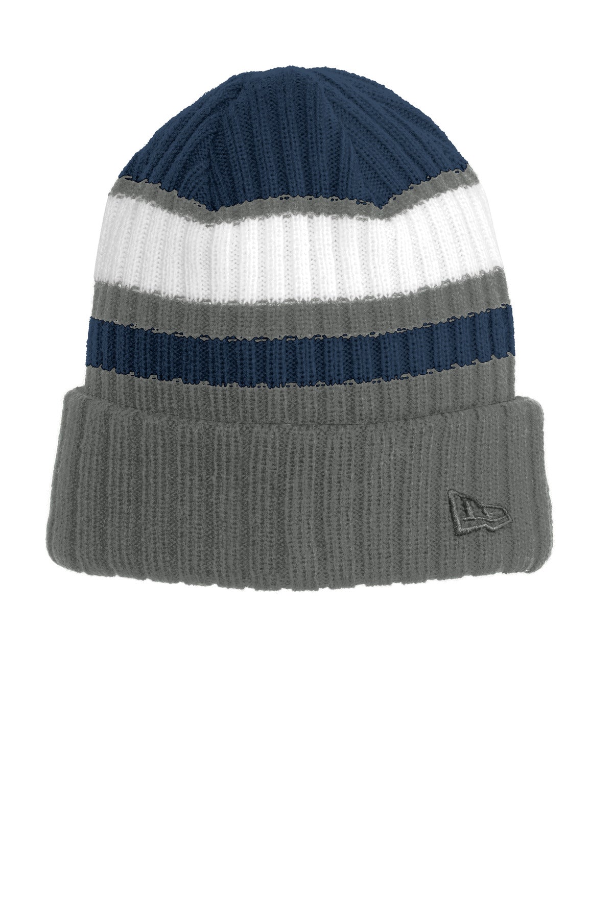 New Era Ribbed Tailgate Beanie. NE903 in Navy/ Graphite