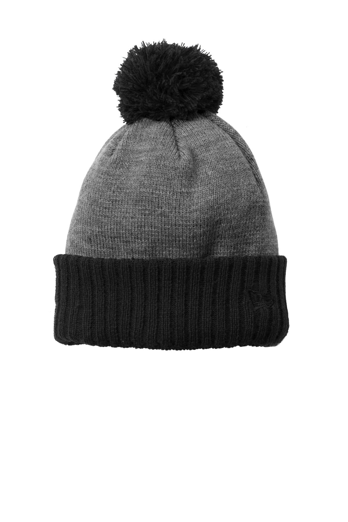 New Era  Colorblock Cuffed Beanie. NE904 in Black/ Heather Grey