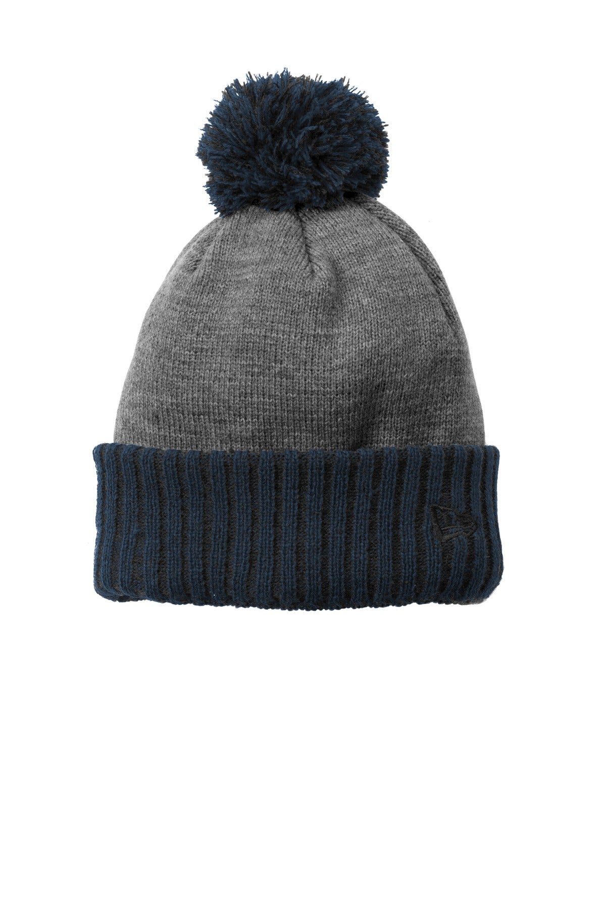 New Era  Colorblock Cuffed Beanie. NE904 in Navy/ Heather Grey