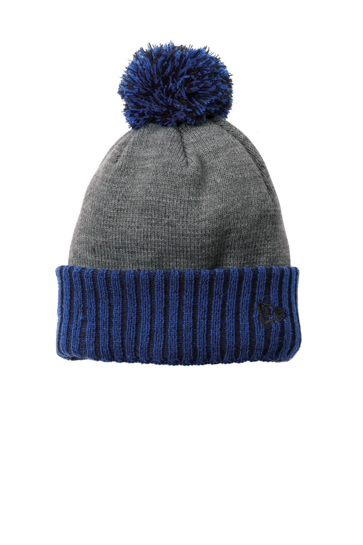 New Era  Colorblock Cuffed Beanie. NE904 in Royal/ Heather Grey