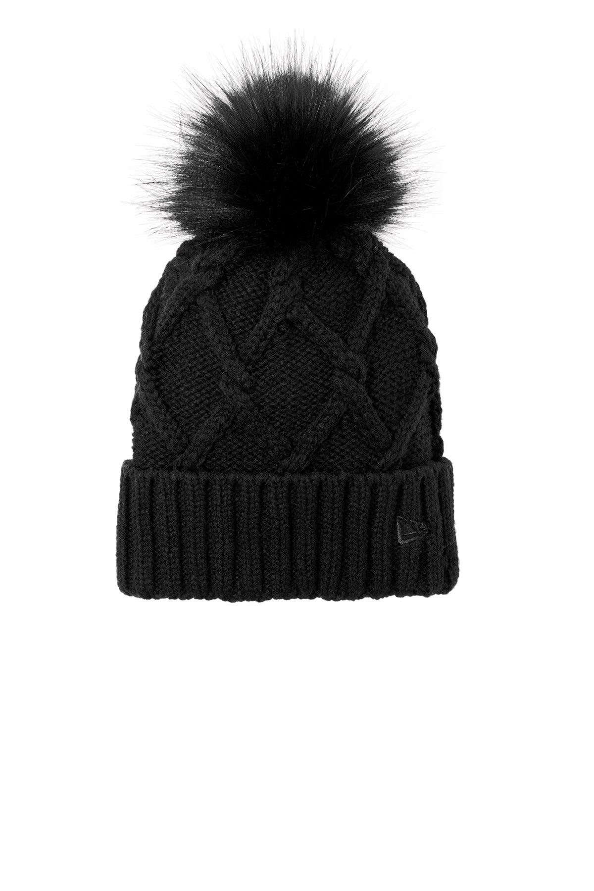 New Era Faux Fur Pom Beanie NE911 in Black