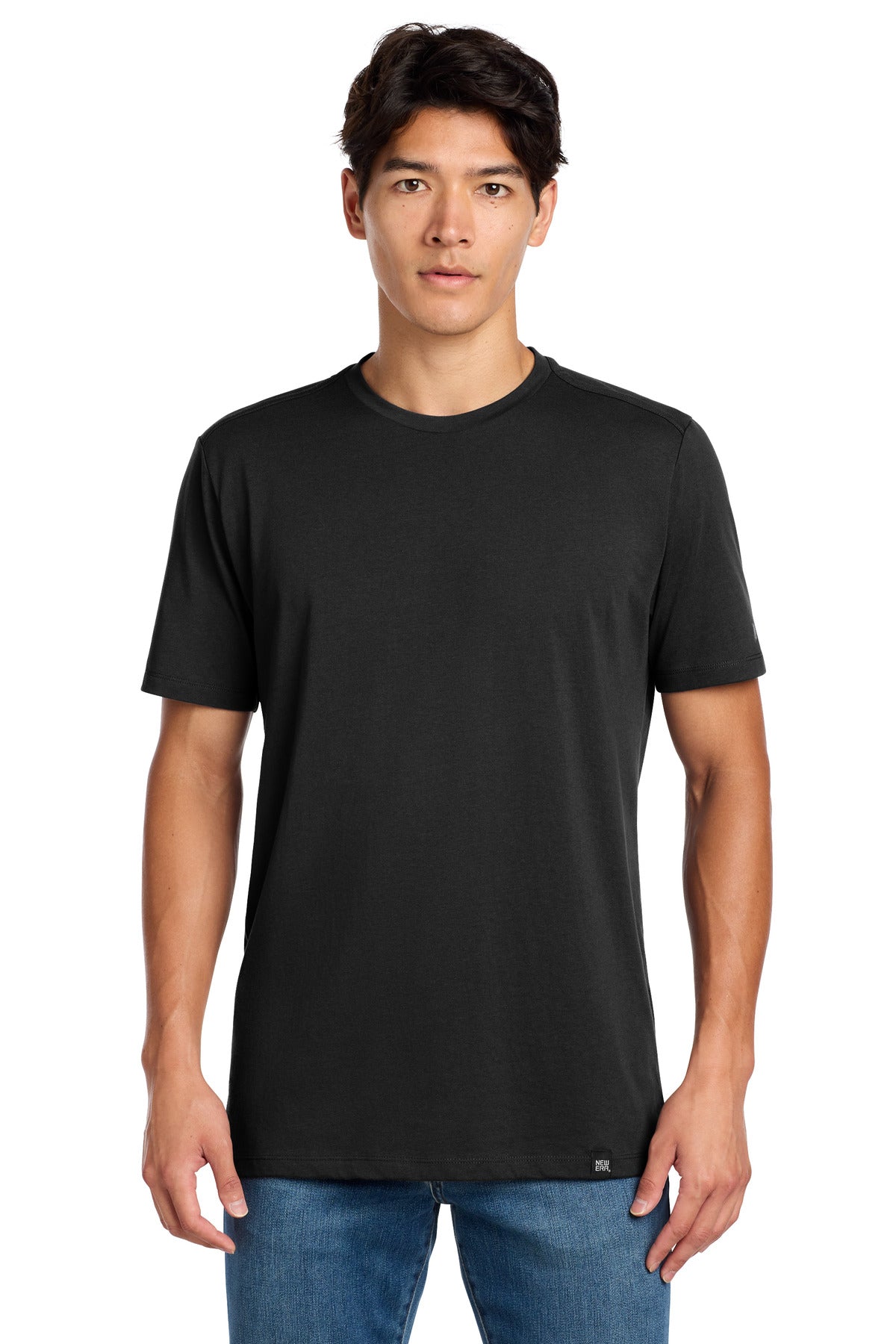 New Era  Heritage Blend Crew Tee. NEA100 in Black