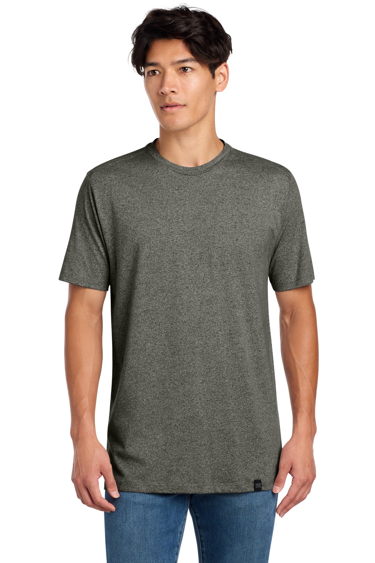 New Era  Heritage Blend Crew Tee. NEA100 in Black Twist