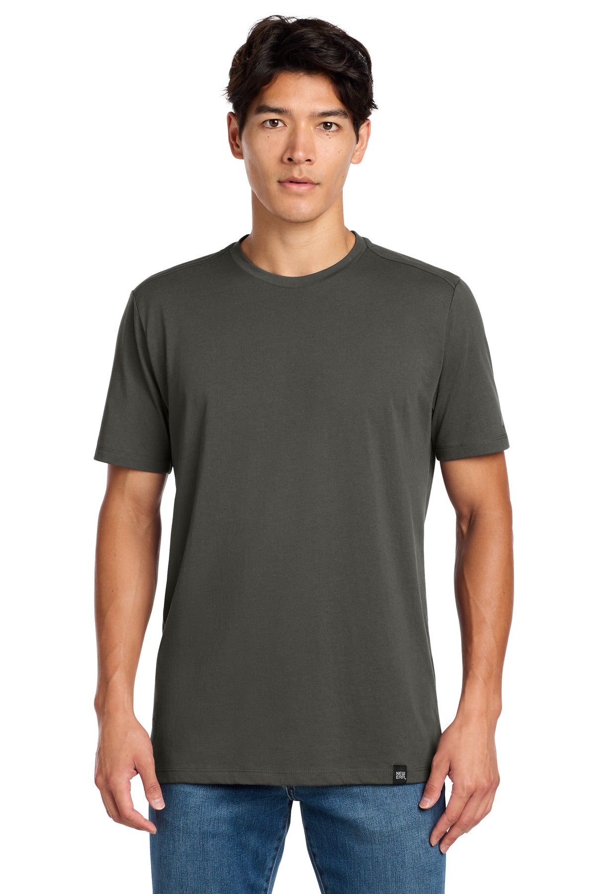 New Era  Heritage Blend Crew Tee. NEA100 in Graphite