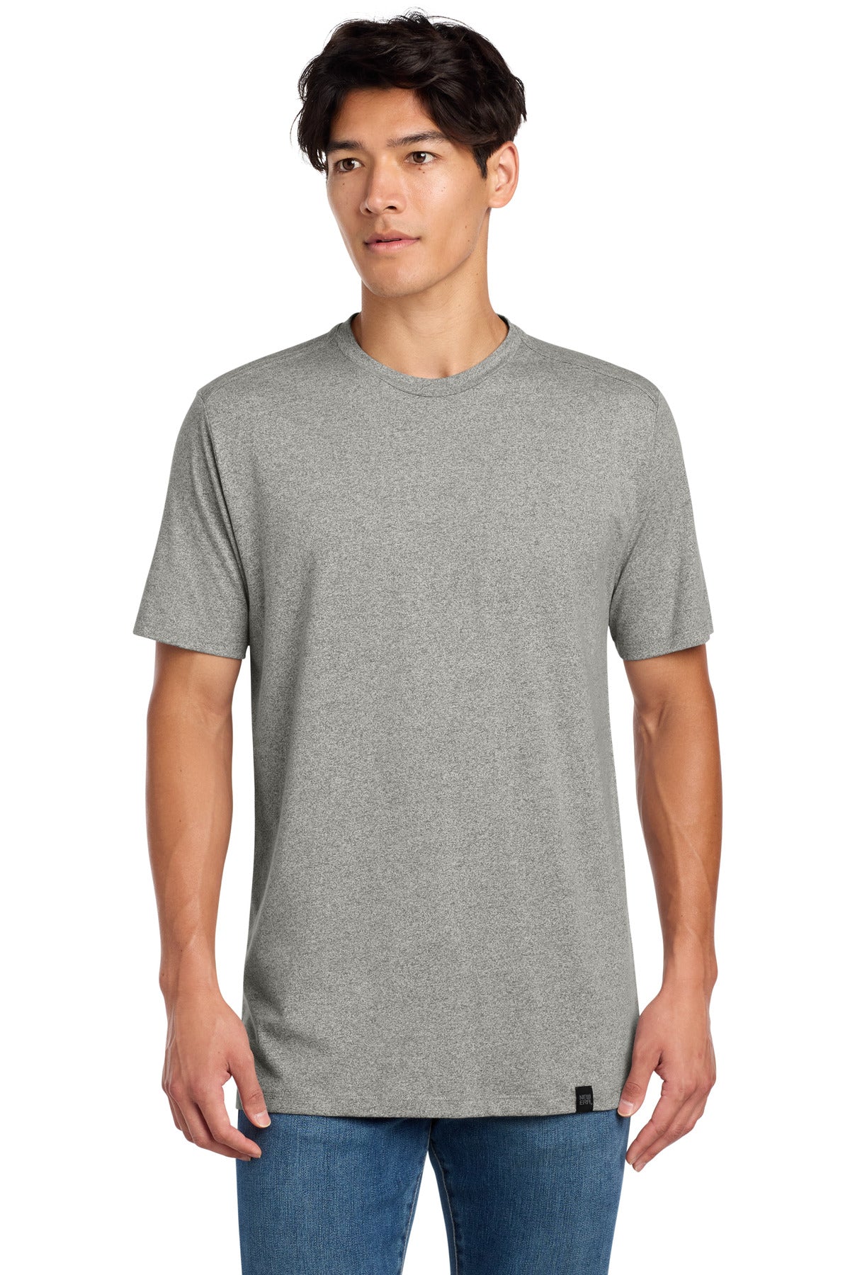 New Era  Heritage Blend Crew Tee. NEA100 in Light Graphite Twist