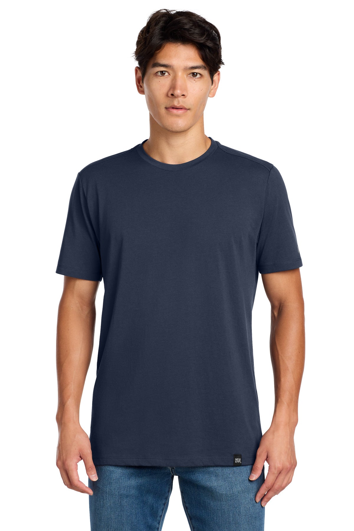 New Era  Heritage Blend Crew Tee. NEA100 in True Navy