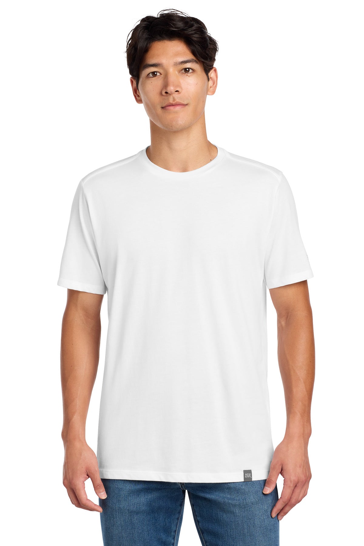New Era  Heritage Blend Crew Tee. NEA100 in White