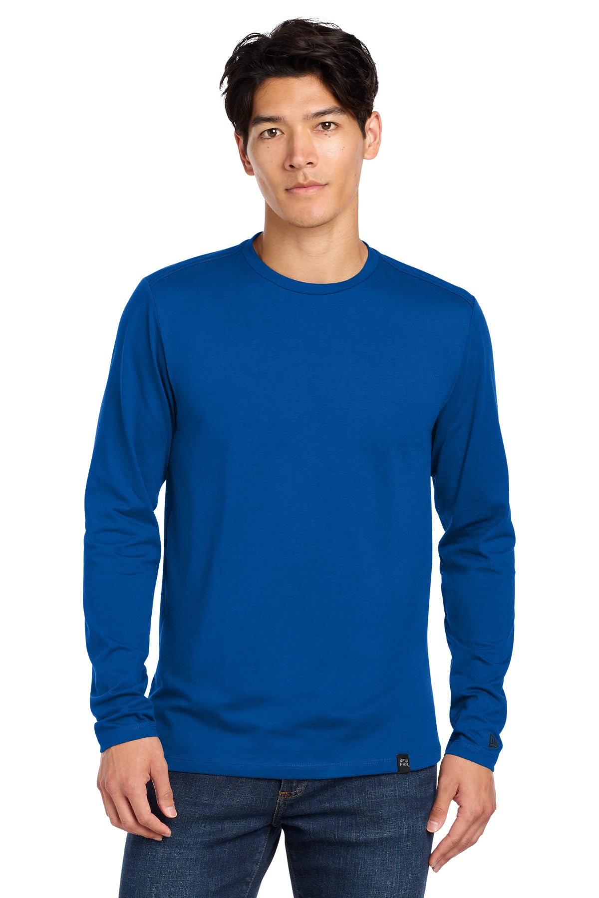New Era  Heritage Blend Long Sleeve Crew Tee. NEA102 in Royal