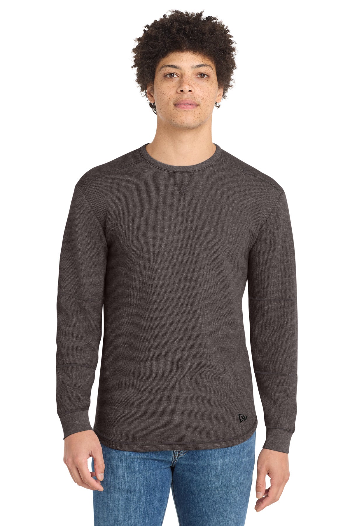 New Era Thermal Long Sleeve NEA140 in Black Heather