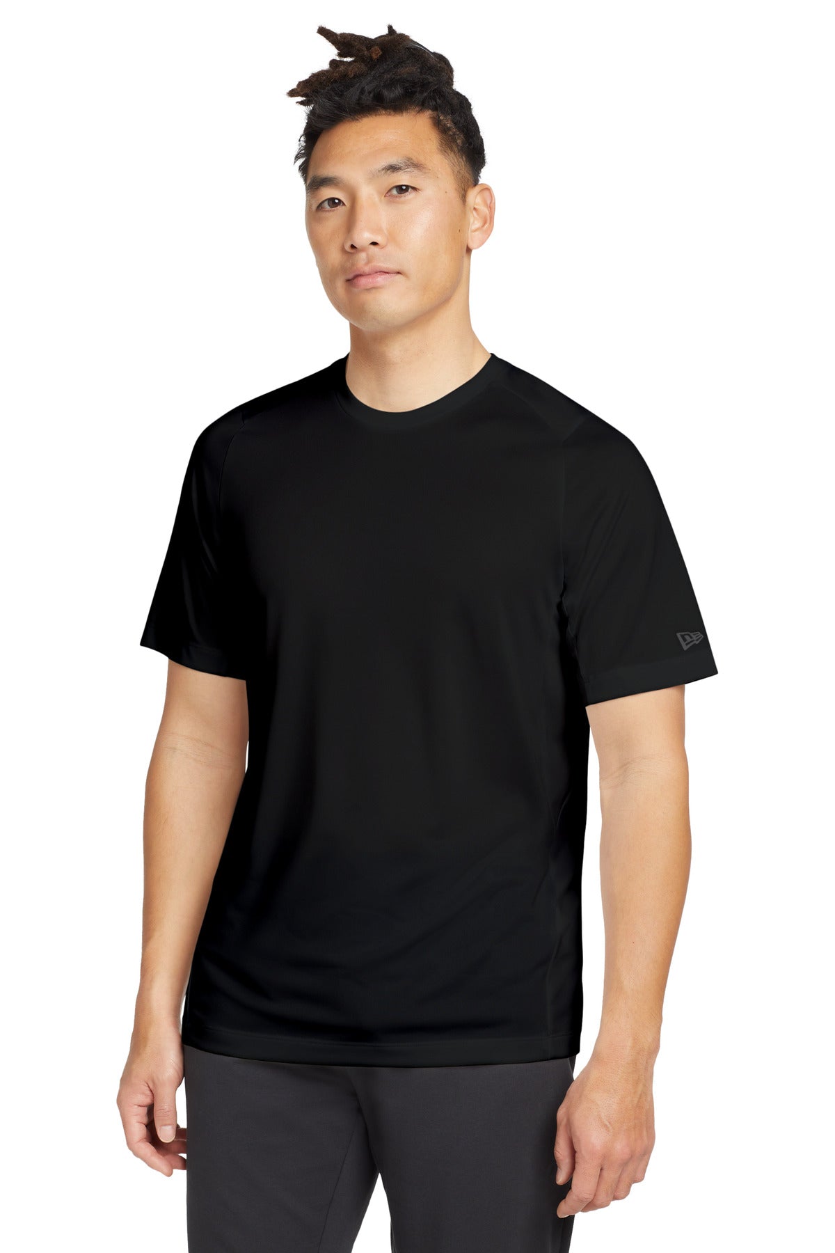 New Era  Series Performance Crew Tee. NEA200 in Black Solid