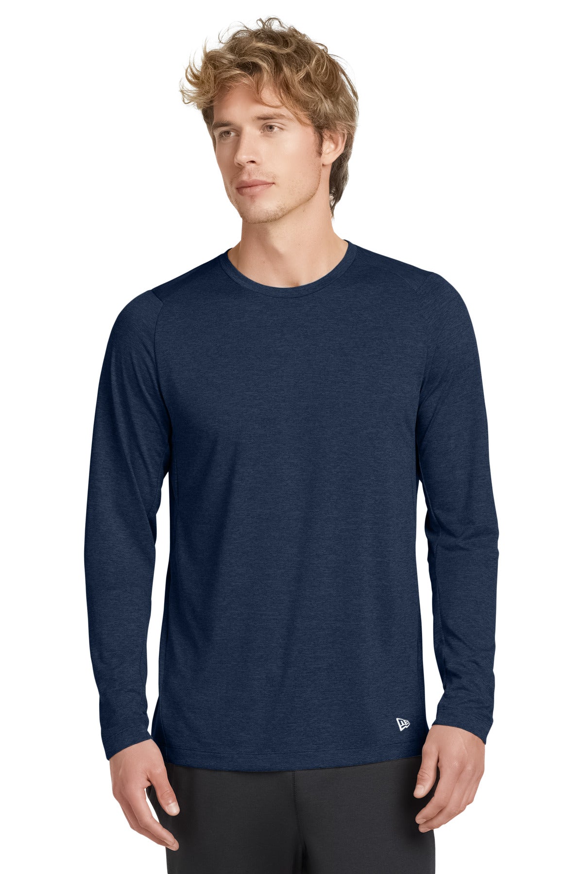New Era  Series Performance Long Sleeve Crew Tee. NEA201 in True Navy