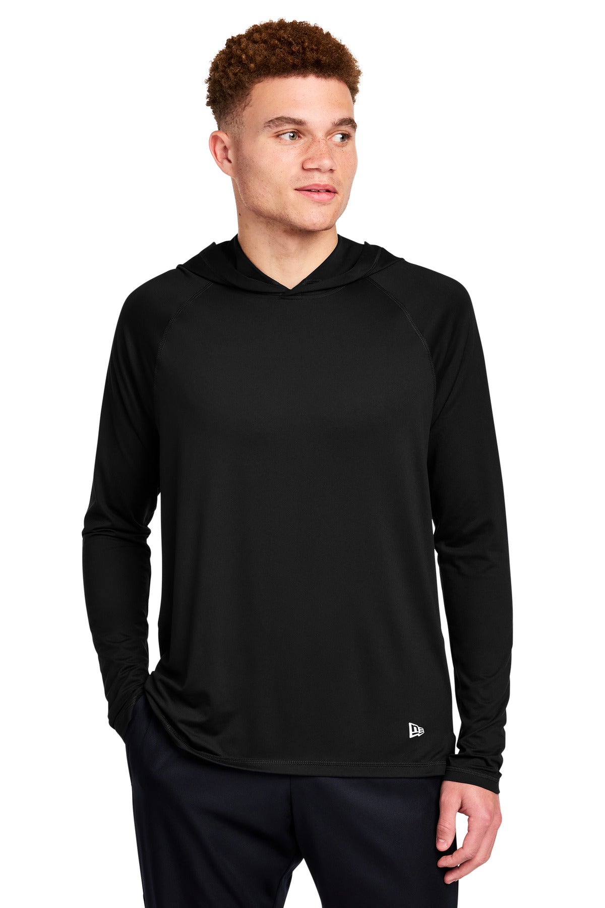 New Era Power Long Sleeve Hoodie NEA229 in Black