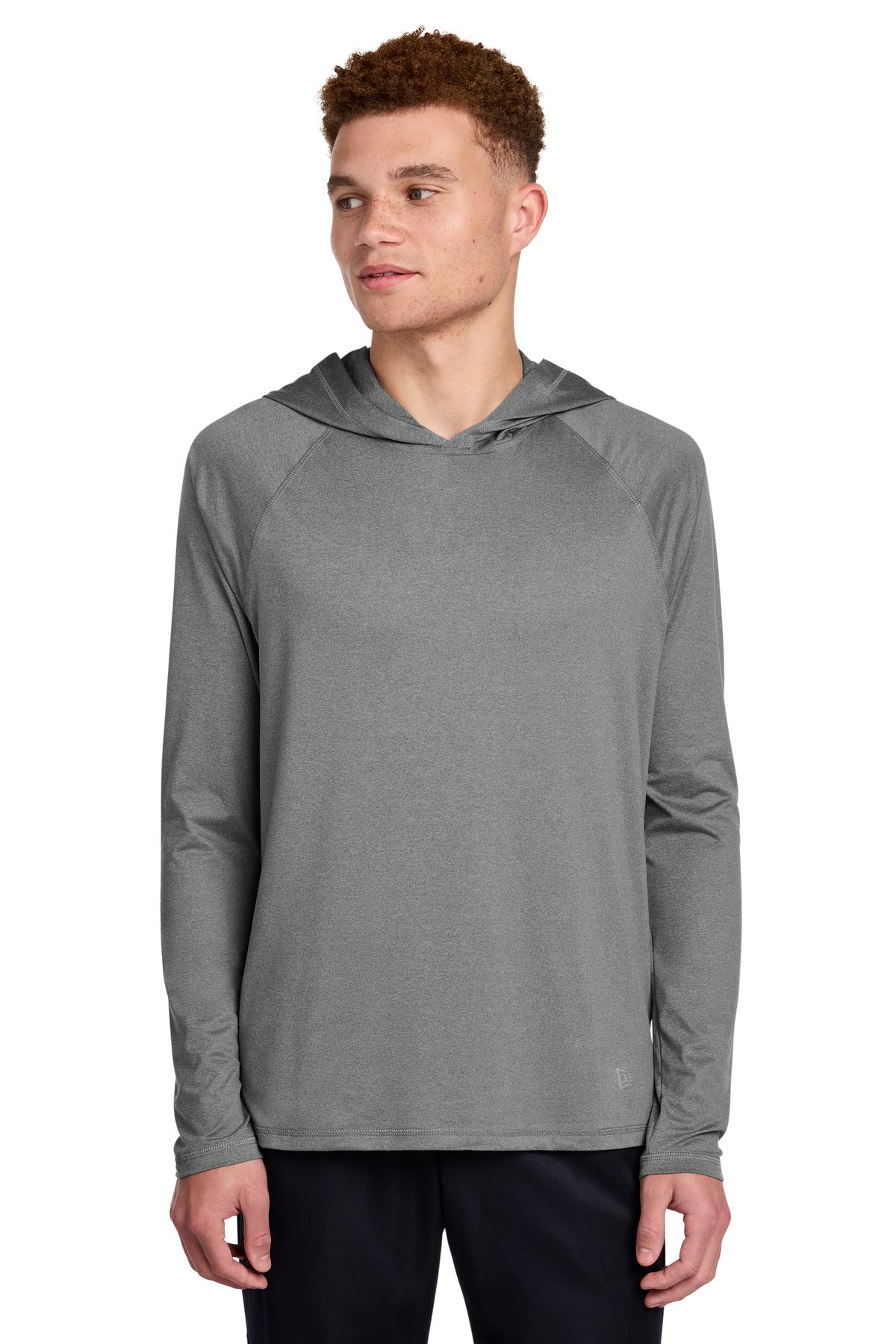 New Era Power Long Sleeve Hoodie NEA229 in Shadow Grey Heather