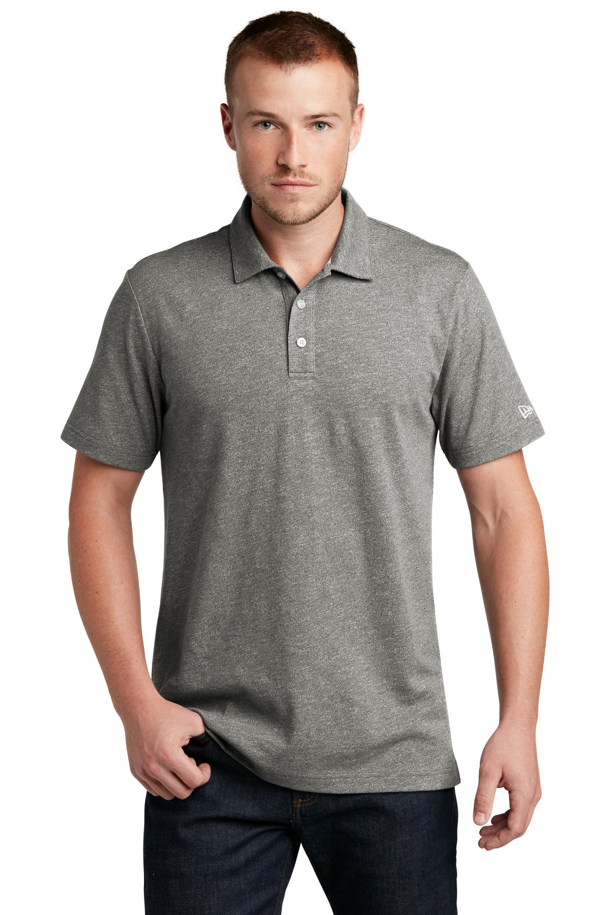 New Era  Slub Twist Polo NEA301 in Shadow Grey Twist