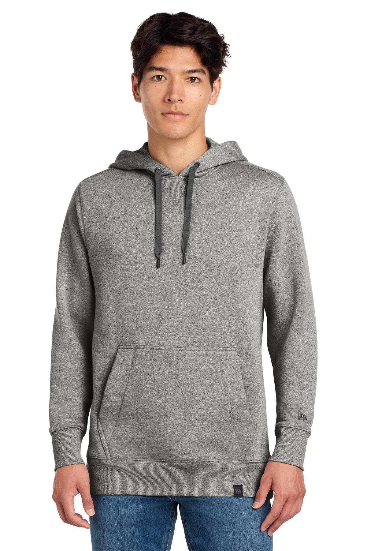 New Era  French Terry Pullover Hoodie. NEA500 in Light Graphite Twist
