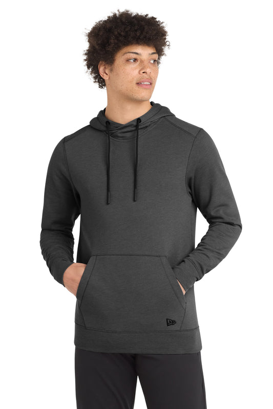 New Era  Tri-Blend Fleece Pullover Hoodie. NEA510 in Black Heather
