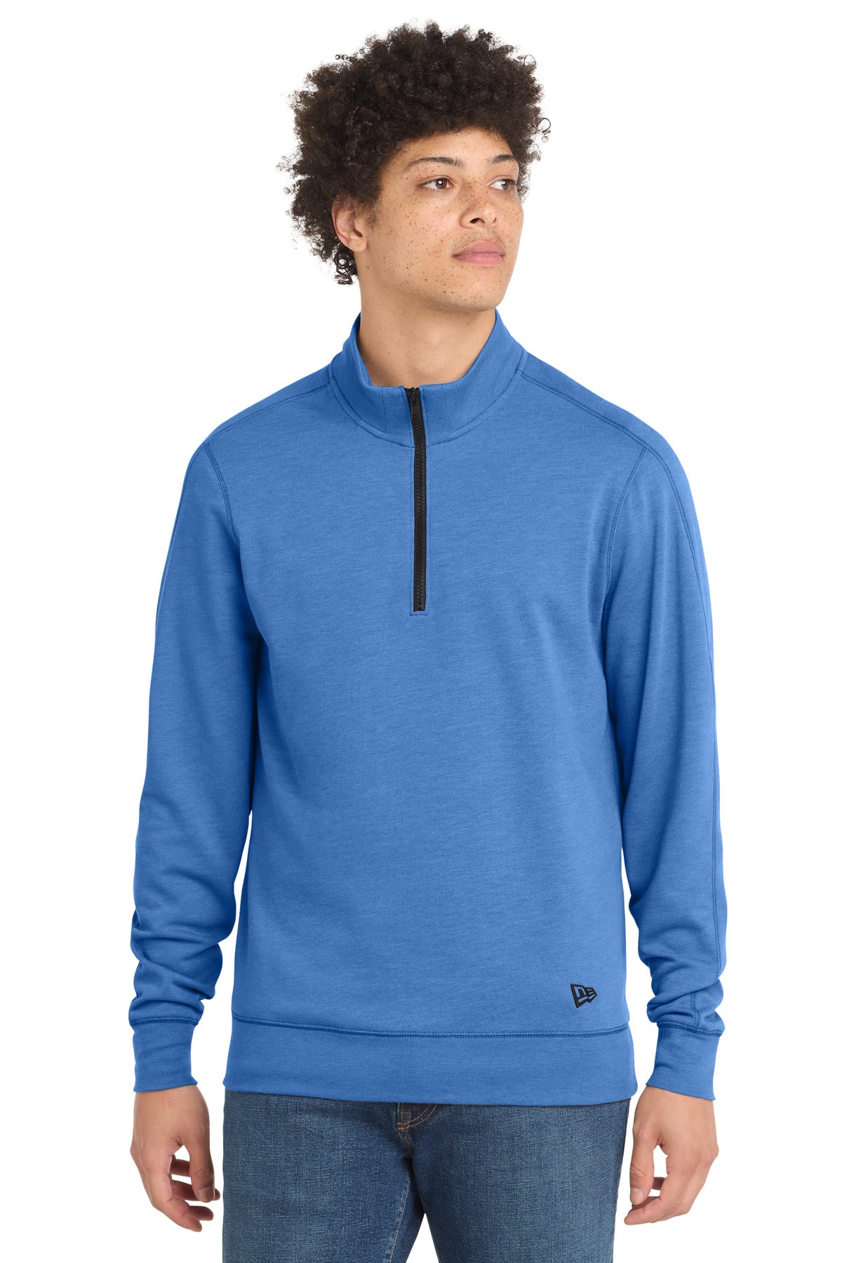 New Era  Tri-Blend Fleece 1/4-Zip Pullover. NEA512 in Royal Heather