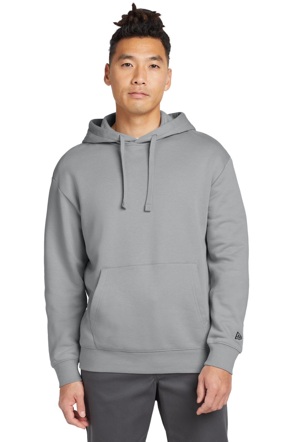 New Era Heritage Fleece Pullover Hoodie NEA525 in Rainstorm Grey