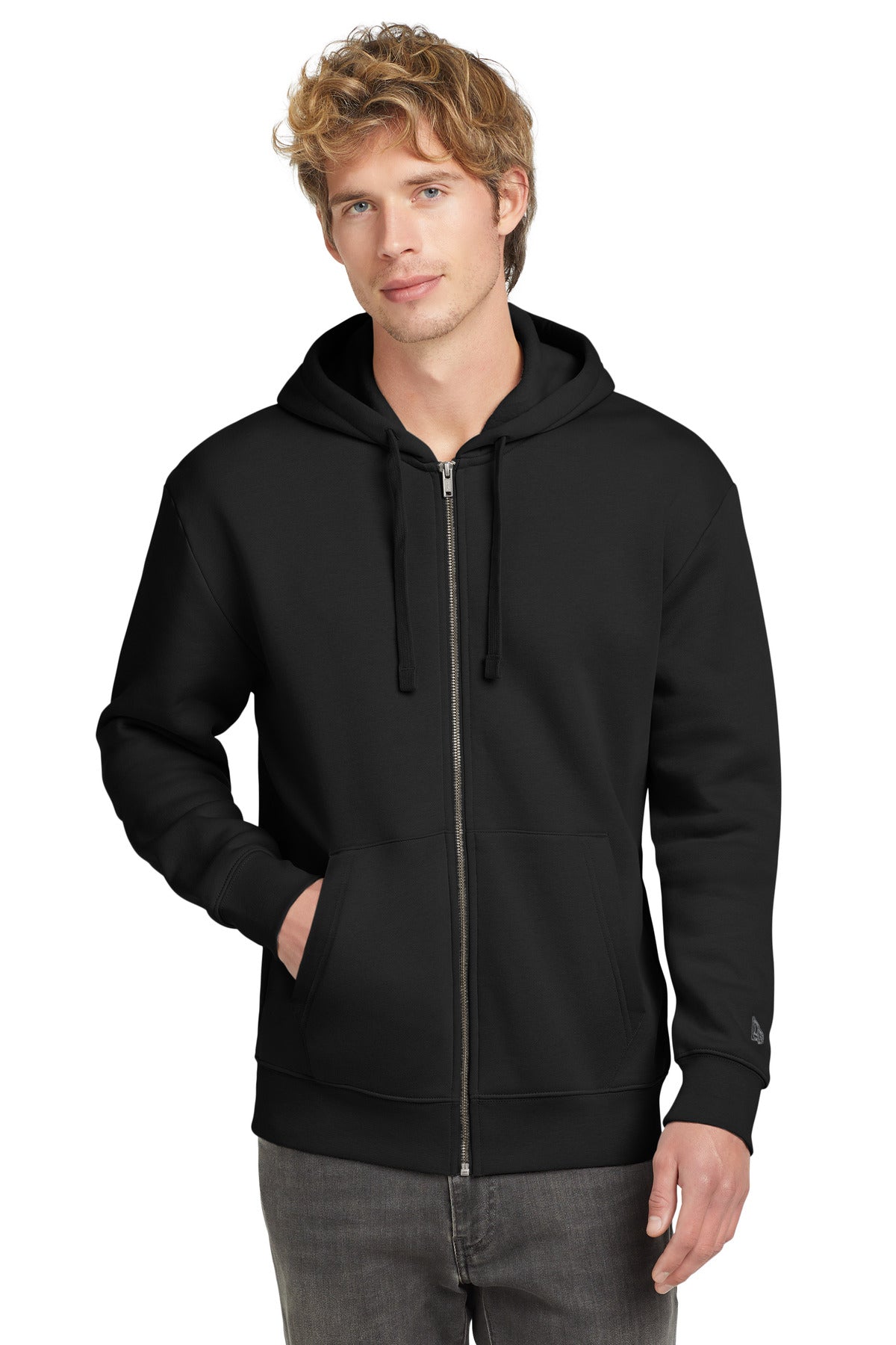 New Era Heritage Fleece Full-Zip Hoodie NEA526 in Black
