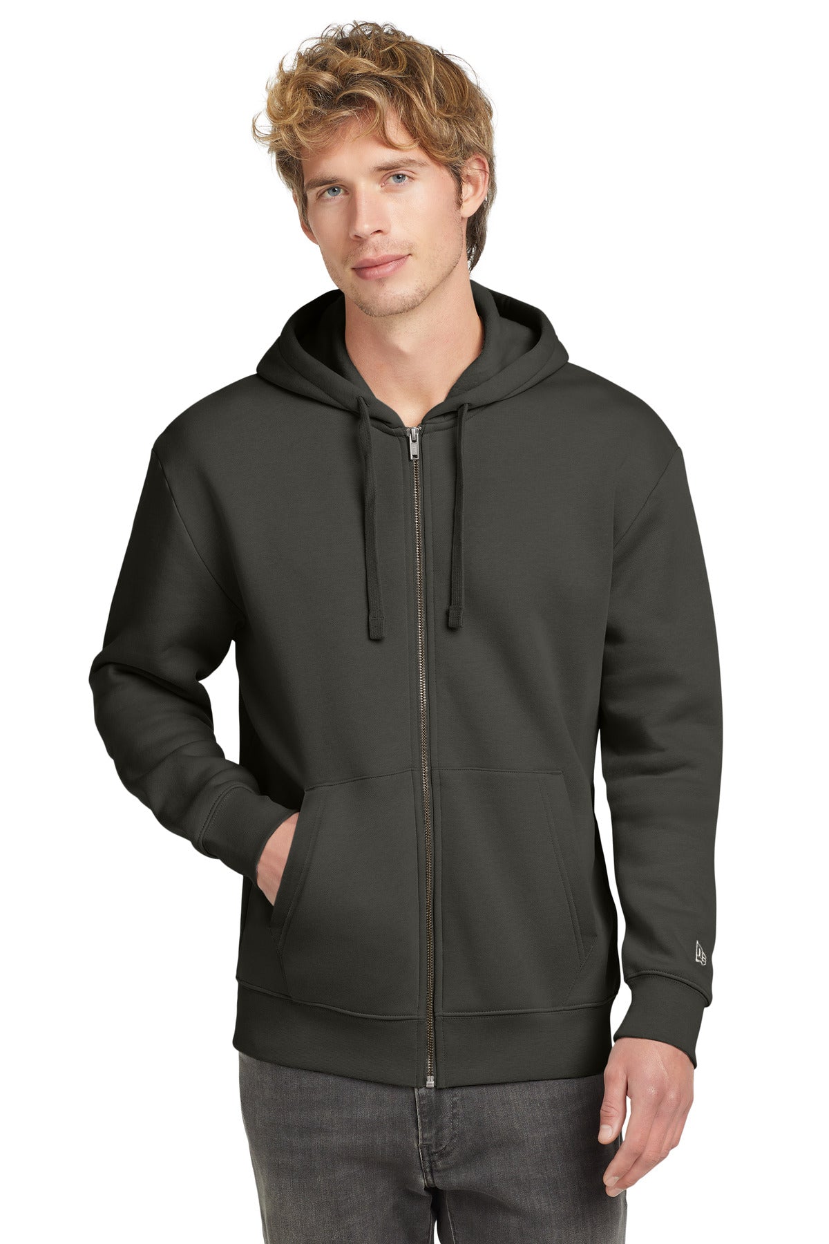 New Era Heritage Fleece Full-Zip Hoodie NEA526 in Graphite