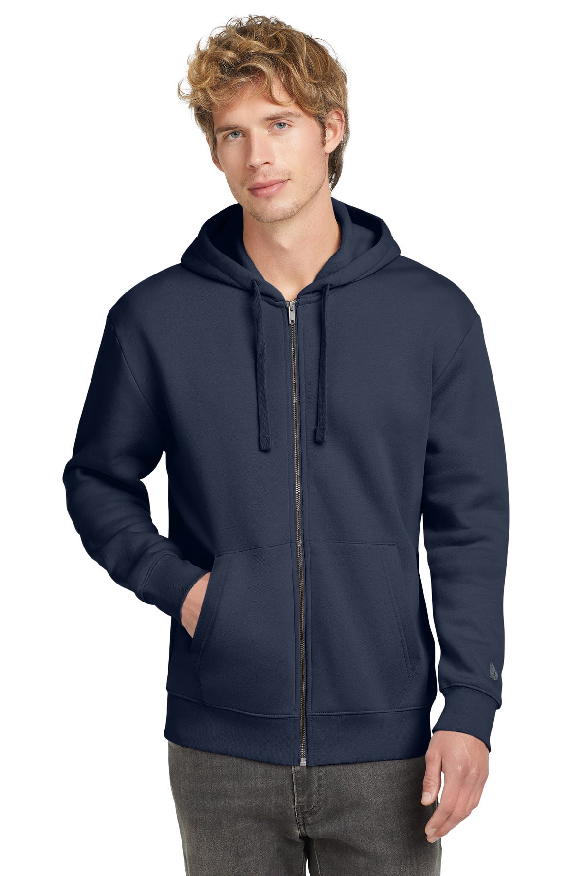 New Era Heritage Fleece Full-Zip Hoodie NEA526 in True Navy
