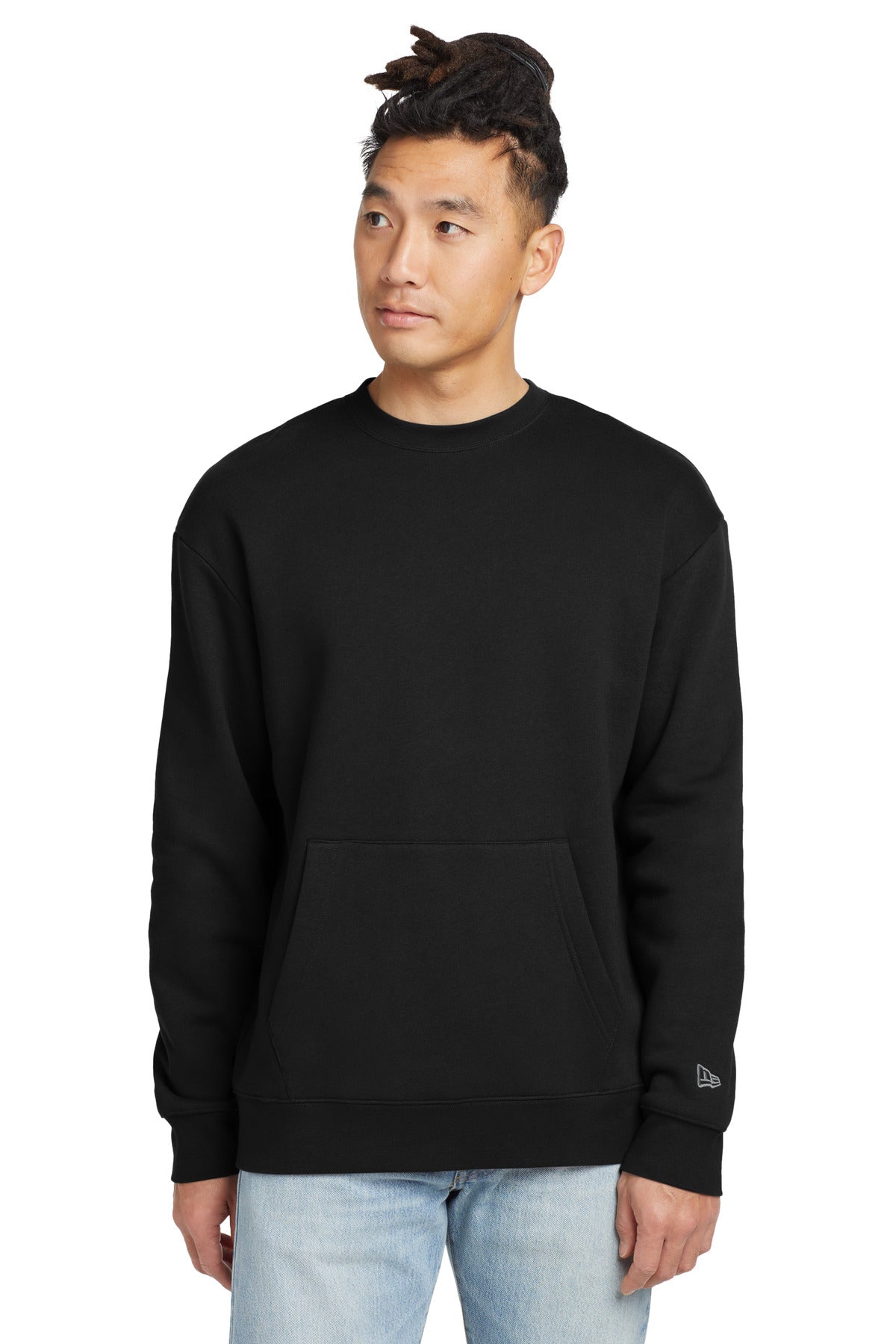 New Era Heritage Fleece Pocket Crew NEA527 in Black
