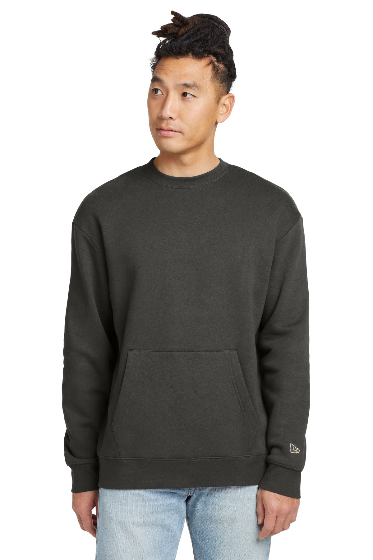 New Era Heritage Fleece Pocket Crew NEA527 in Graphite